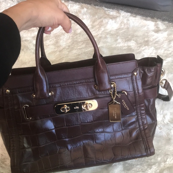 Coach Crocodile Oxblood purse
